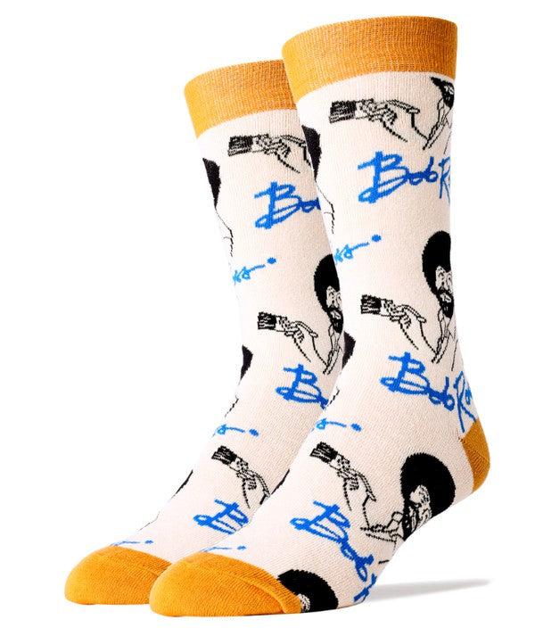 It's Bob Ross - Men's Cotton Crew Funny Socks