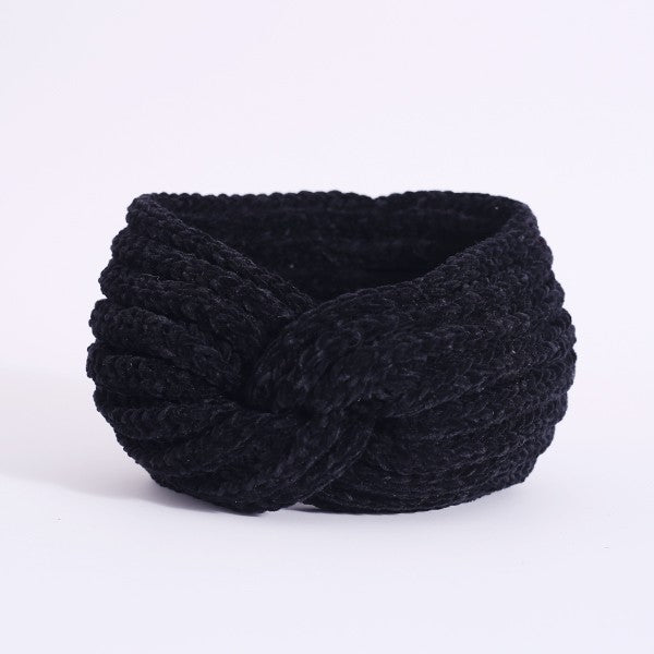 CHENILLE STYLE KNITTED WINTER HEADBAND Bella Chic