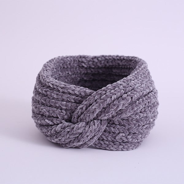 CHENILLE STYLE KNITTED WINTER HEADBAND Bella Chic