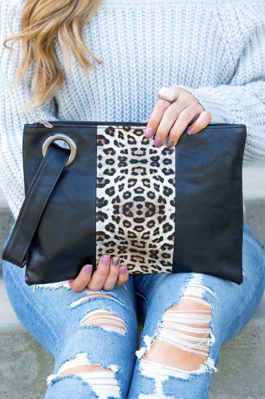 Leopard Dual Tone Clutch Aili's Corner