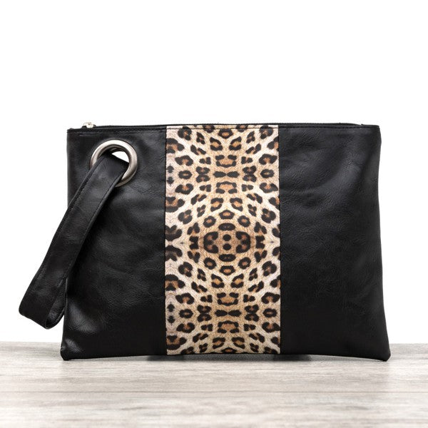 Leopard Dual Tone Clutch Aili's Corner