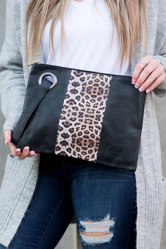 Leopard Dual Tone Clutch Aili's Corner