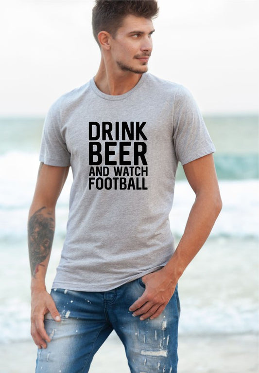 Drink Beer and Watch Football Mens Tee Ocean and 7th