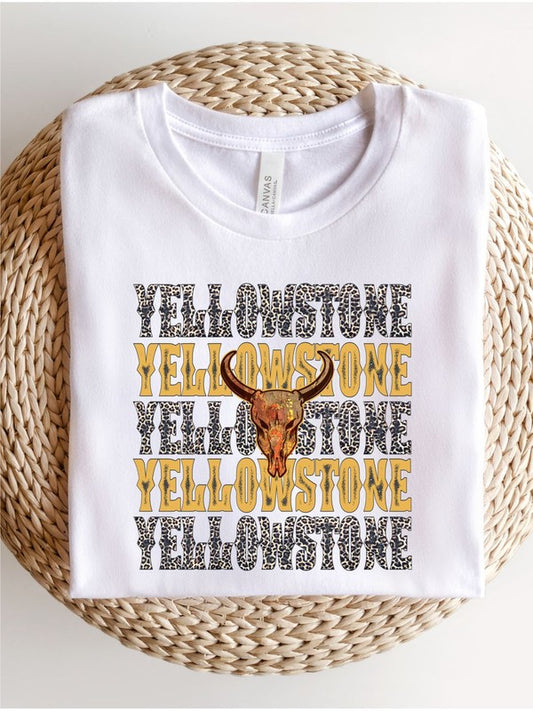 Yellowstone Stacked Leopard  Boutique Style Tee Ocean and 7th