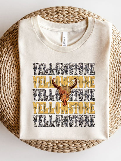 Yellowstone Stacked Leopard  Boutique Style Tee Ocean and 7th