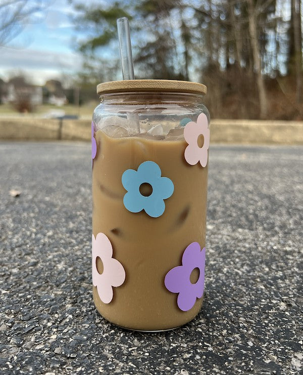 Daisy Glass Can Cup Southern Chic Wholesale