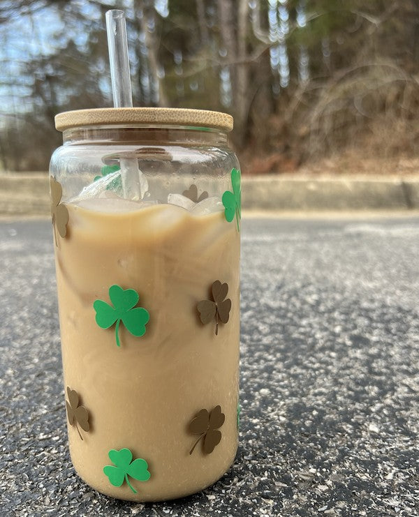 Shamrock Glass Can Cup Southern Chic Wholesale