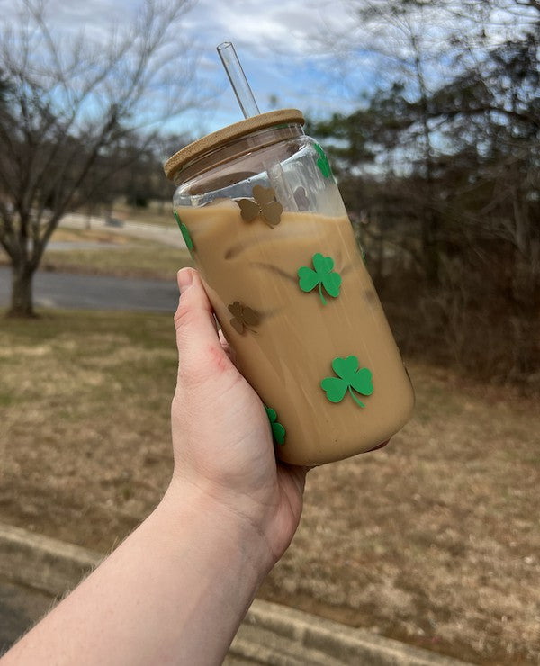 Shamrock Glass Can Cup Southern Chic Wholesale