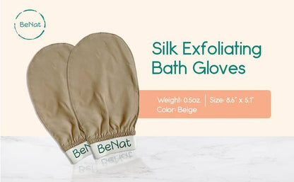 Silk Exfoliating Bath Gloves -Soft Silk BeNat