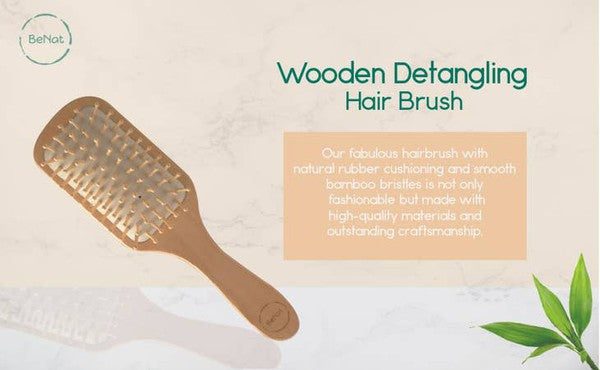 Natural Wooden Detangling Hair Brush BeNat