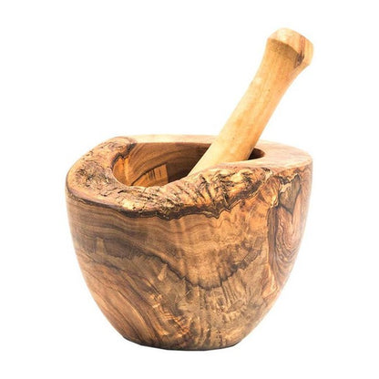 Olive Wood Rustic Mortar and Pestle Choixe