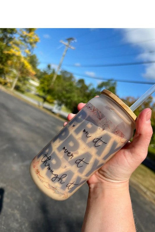 Pray On It  Glass Can Cup Southern Chic Wholesale