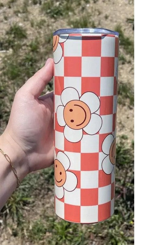 Checkered Daisy Tumbler Southern Chic Wholesale