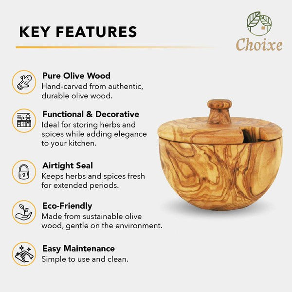 Mediterranean Olive Wood Canister Choixe