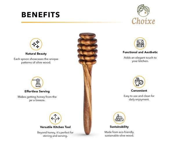 Olive Wood Honey Spoon Choixe