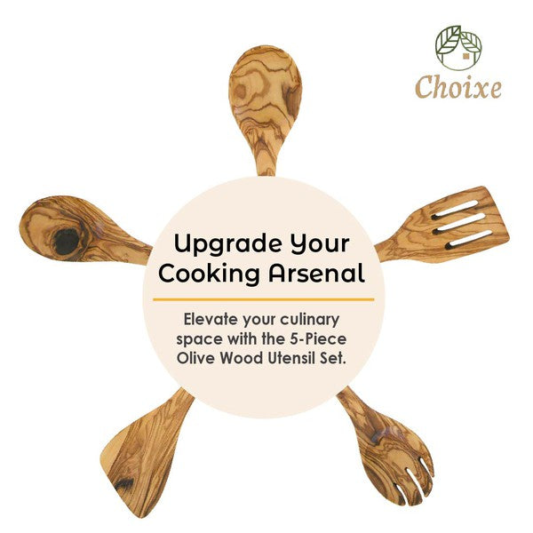 Olive Wood Kitchen Servers Set -5 pcs Choixe