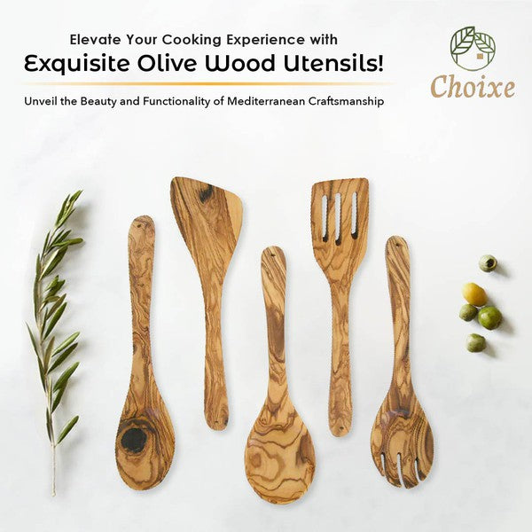 Olive Wood Kitchen Servers Set -5 pcs Choixe