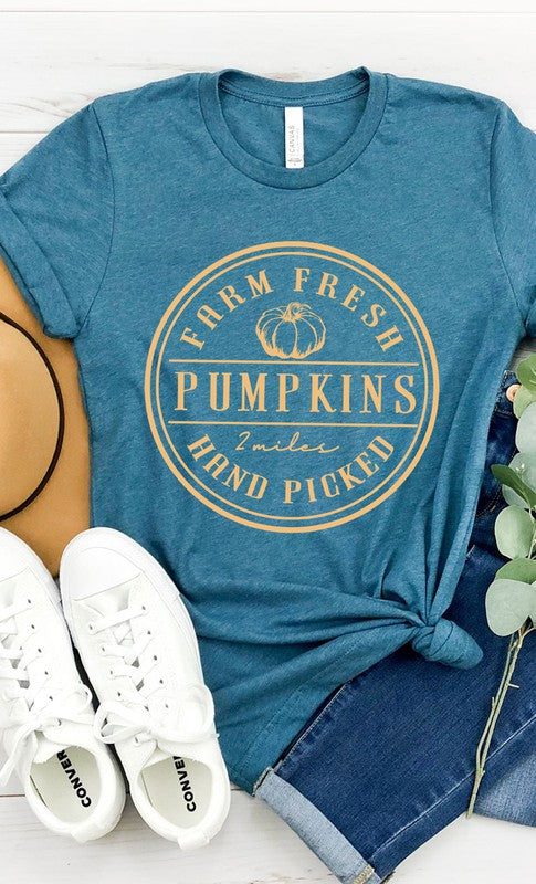 Farm Fresh Pumpkins Circle Graphic Tee