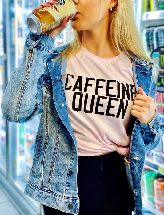 Caffeine Queen Crewneck Tee Ocean and 7th