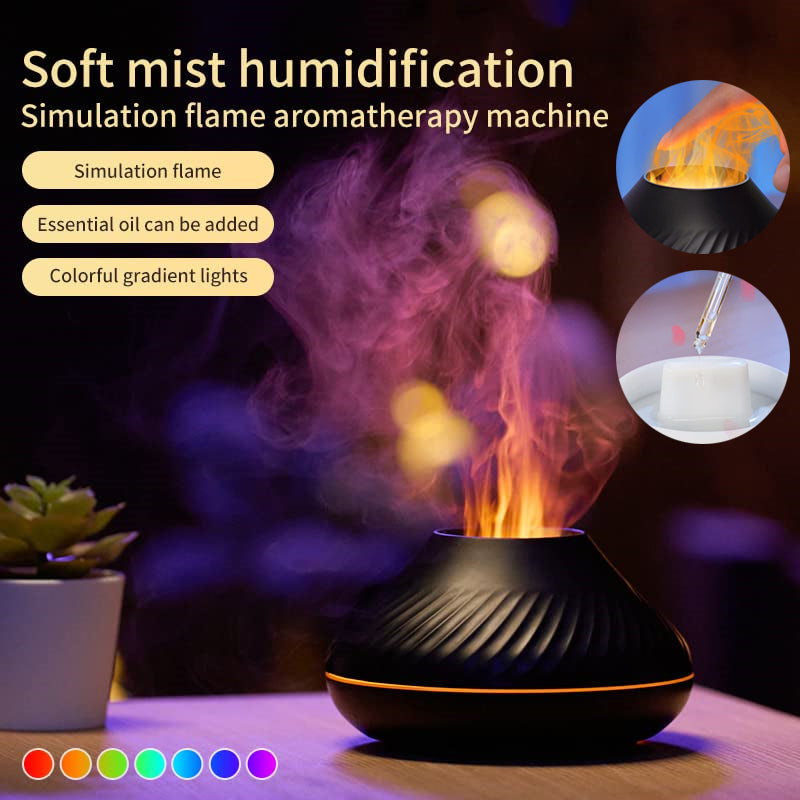 Volcanic Flame Aroma Diffuser Essential Oil Lamp cj