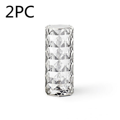 Nordic Crystal Lamp USB Table Lamps Bedroom Touch Dimming Atmosphere Diamond Night Light Rose Projector Lamp Decor cj