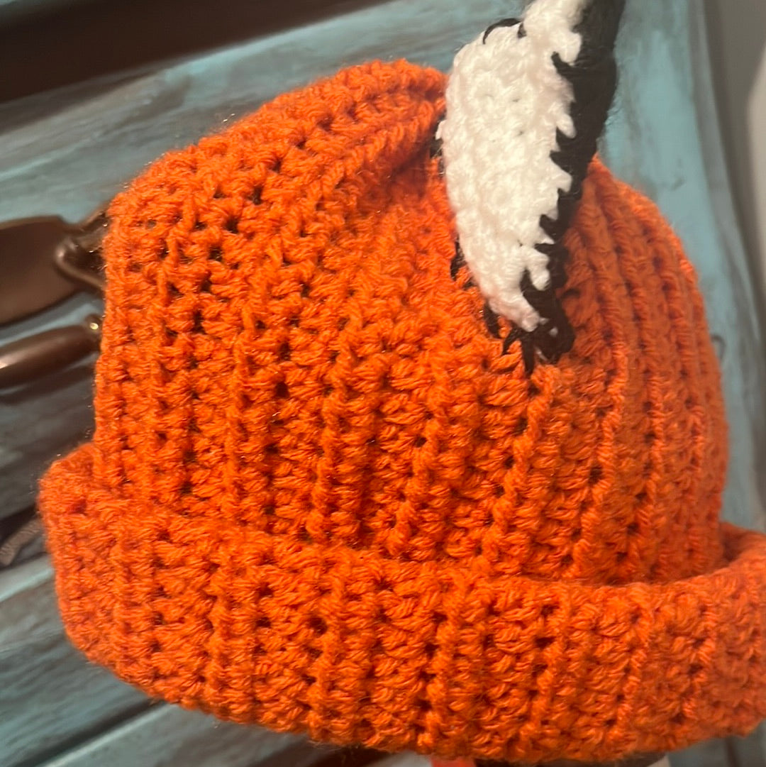 Fox 🦊 crochet hat one size fits all BLACK BROOM BOUTIQUE