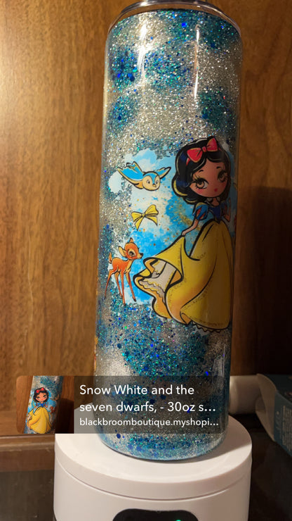 Snow white  , -  30oz skinny Tumbler