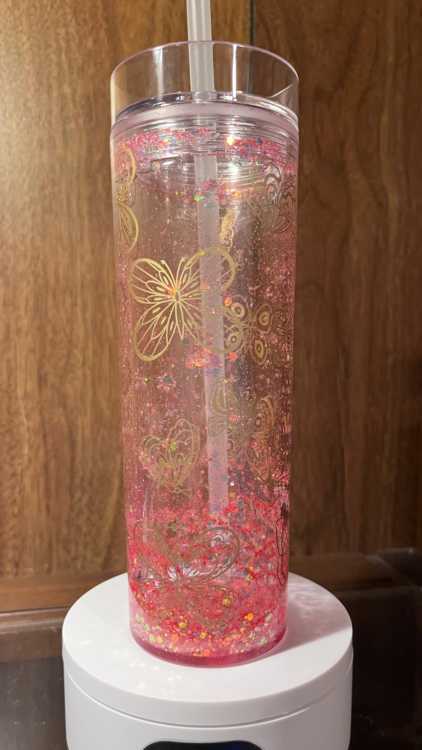 Butterfly 16 oz Snowglobe Cup