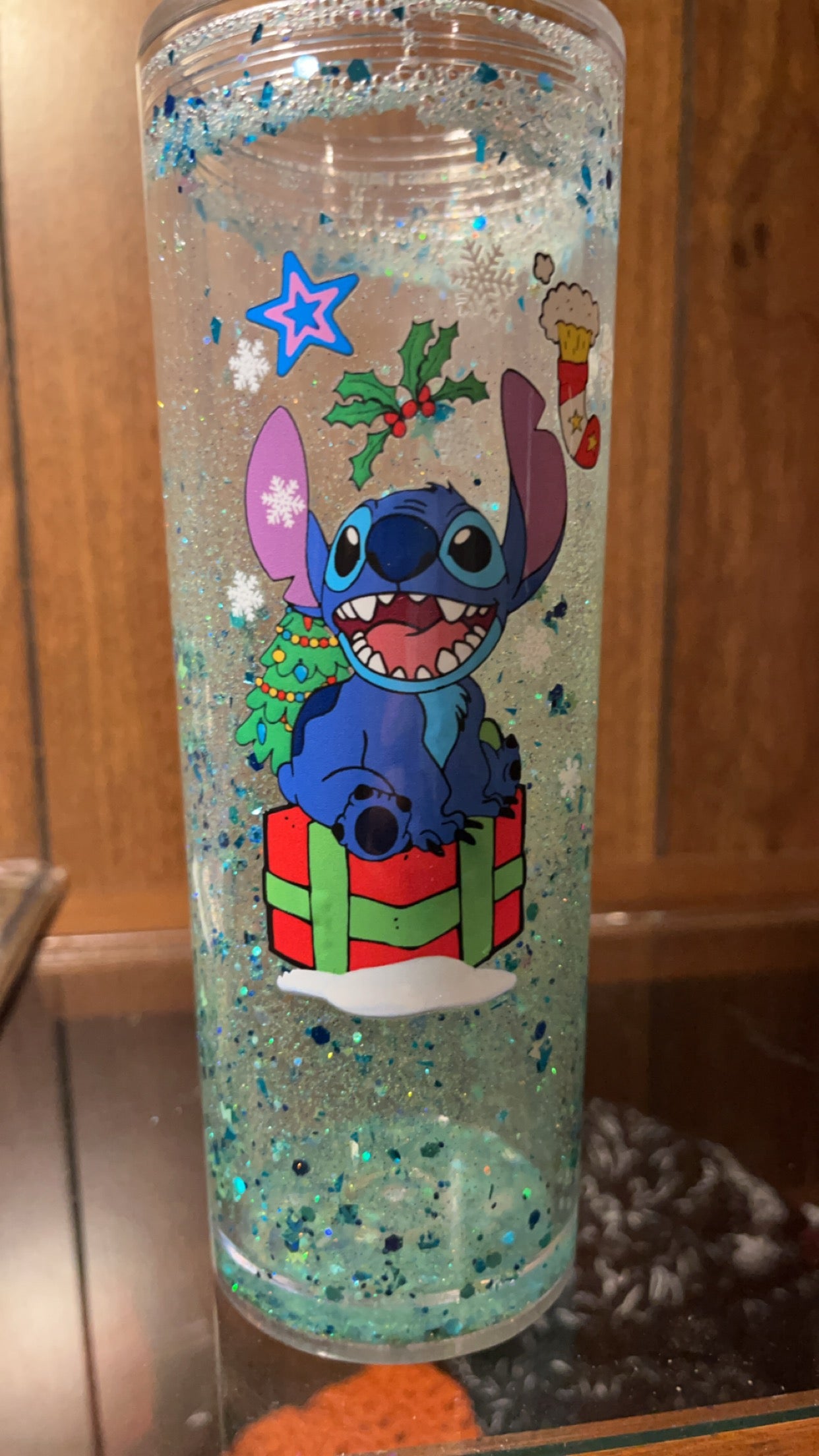 16oz Christmas Stitch Snowglobe cup