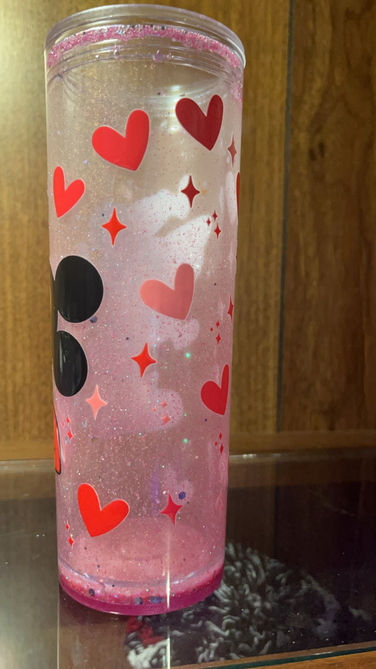 Micky and Mini Mouse Valentines 16oz Snowglobe Tumbler