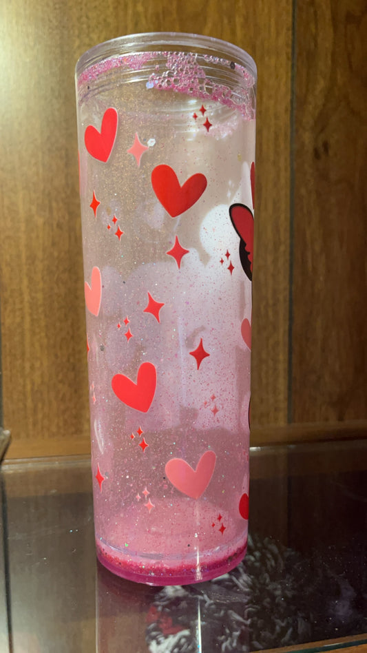 Micky and Mini Mouse Valentines 16oz Snowglobe Tumbler