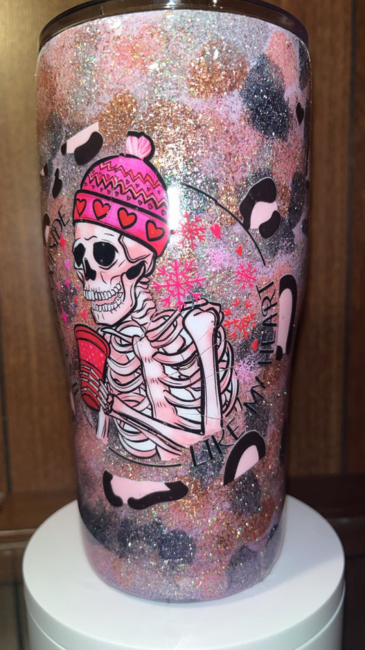 Its cold outside like my heart- 20oz handmade Tumbler