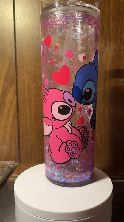 Stitch - 16oz Snowglobe tumbler