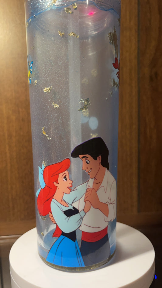 Little Mirmade- 16oz Snowglobe tumbler with custom lid