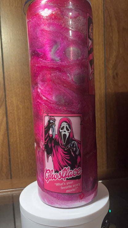 Pink horror killers- 30oz skinny Tumbler