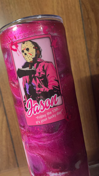 Pink horror killers- 30oz skinny Tumbler