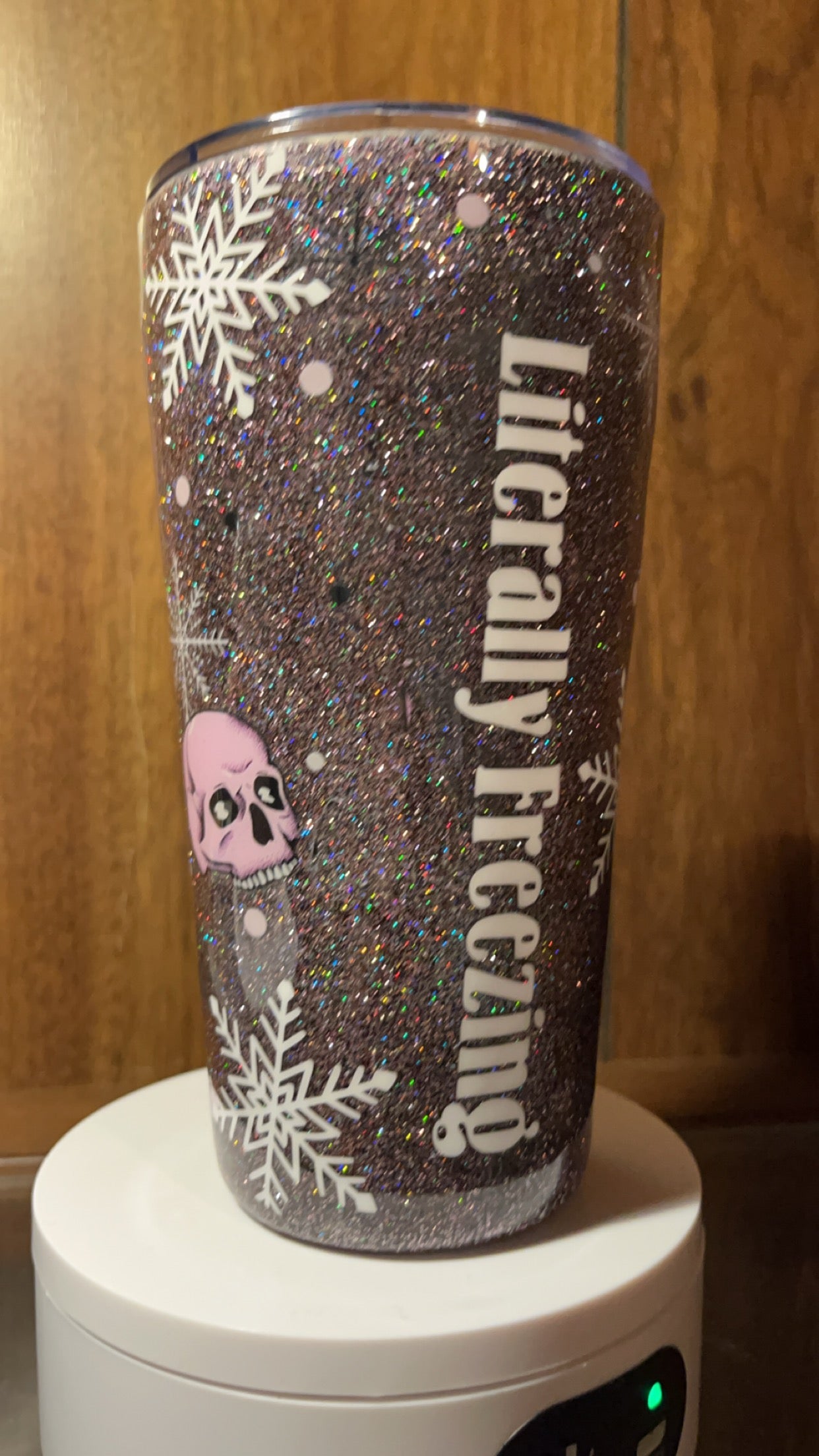 Literally, freezing-  16oz handmade Tumbler