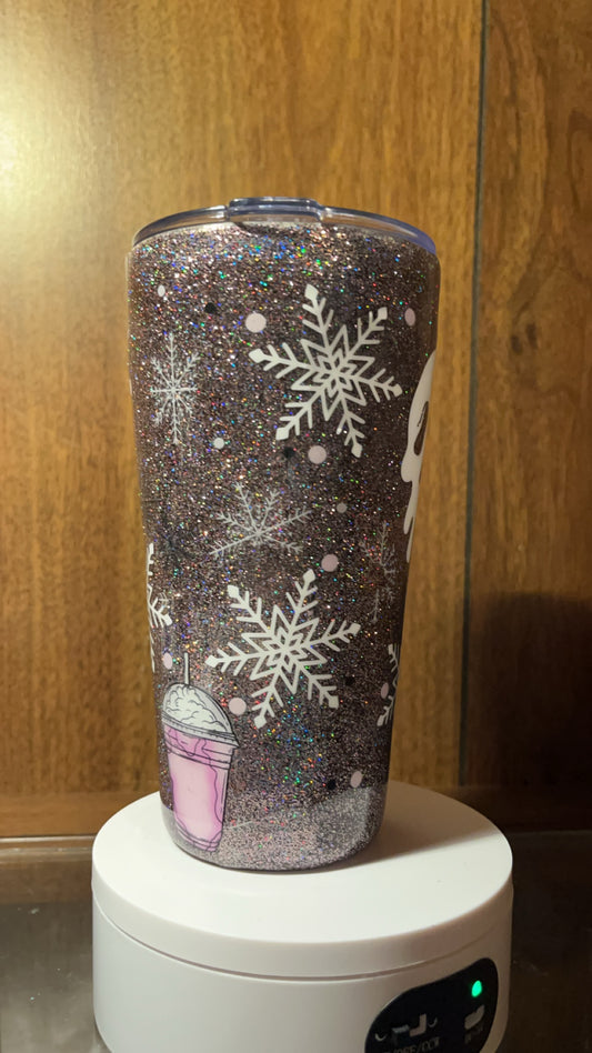 Literally, freezing-  16oz handmade Tumbler