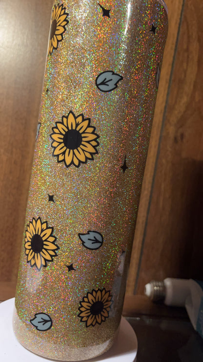 Sunflower ghost -  30oz skinny Tumbler