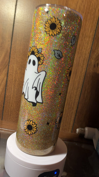 Sunflower ghost -  30oz skinny Tumbler