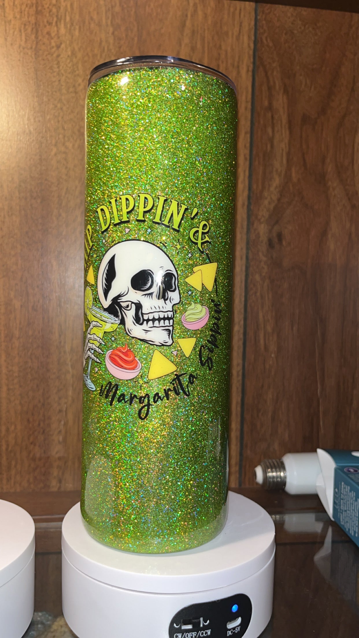 Chip Dippin and margarita sipping, -  30oz skinny Tumbler