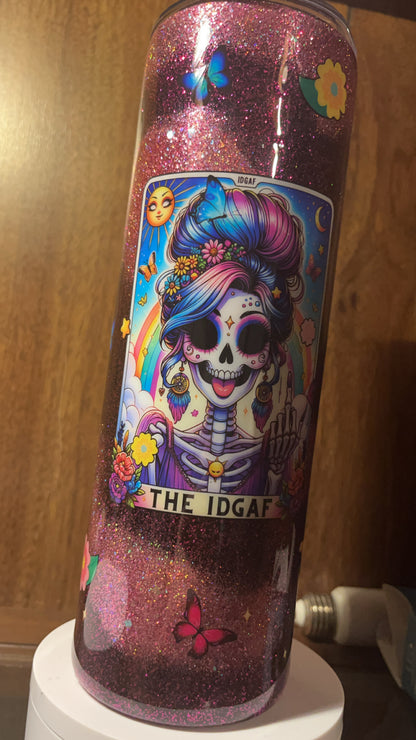 The Idgaf tarot card-  30oz skinny Tumbler