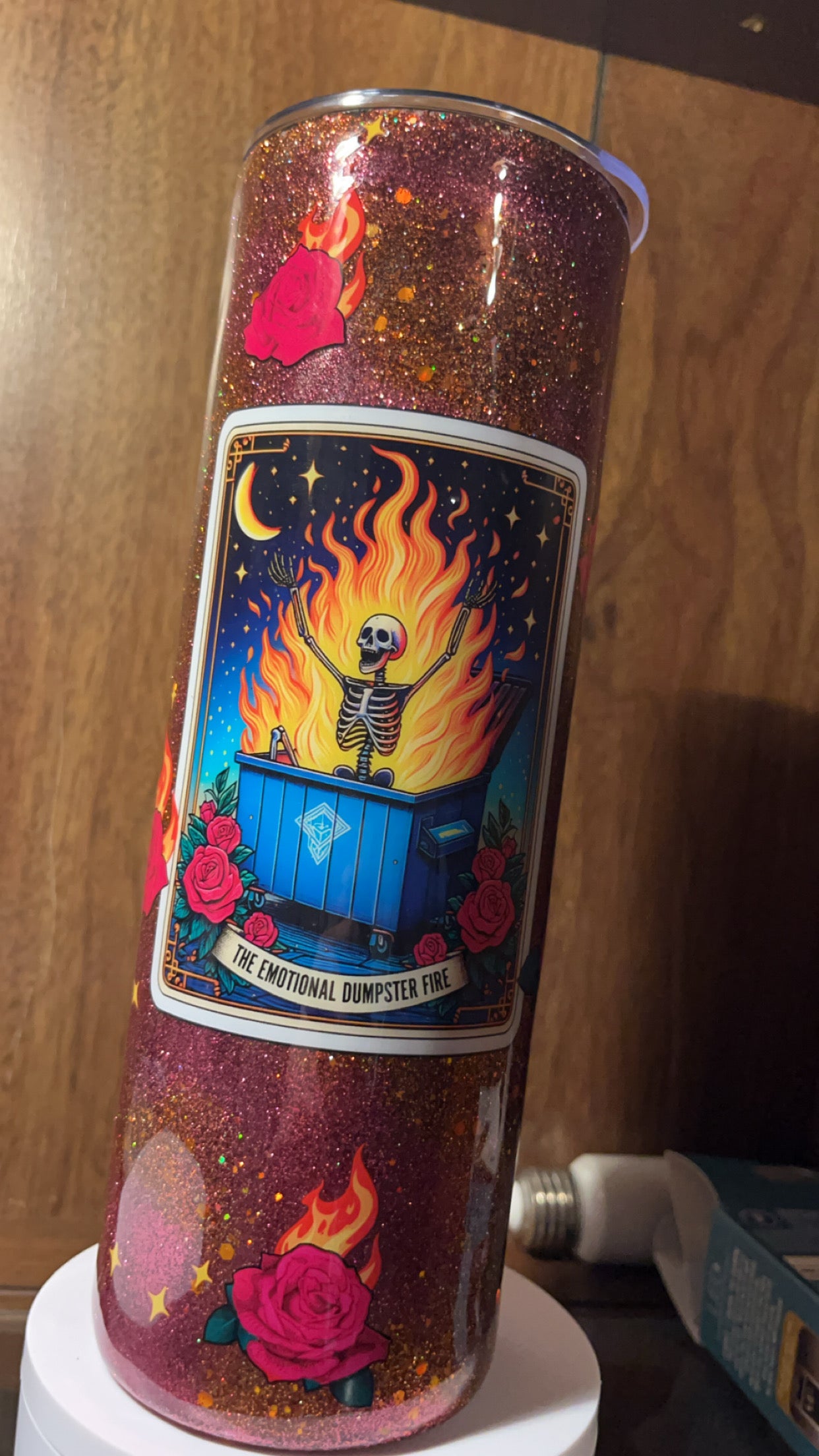 The emotional dumpster  fire tarot , -  30oz skinny Tumbler