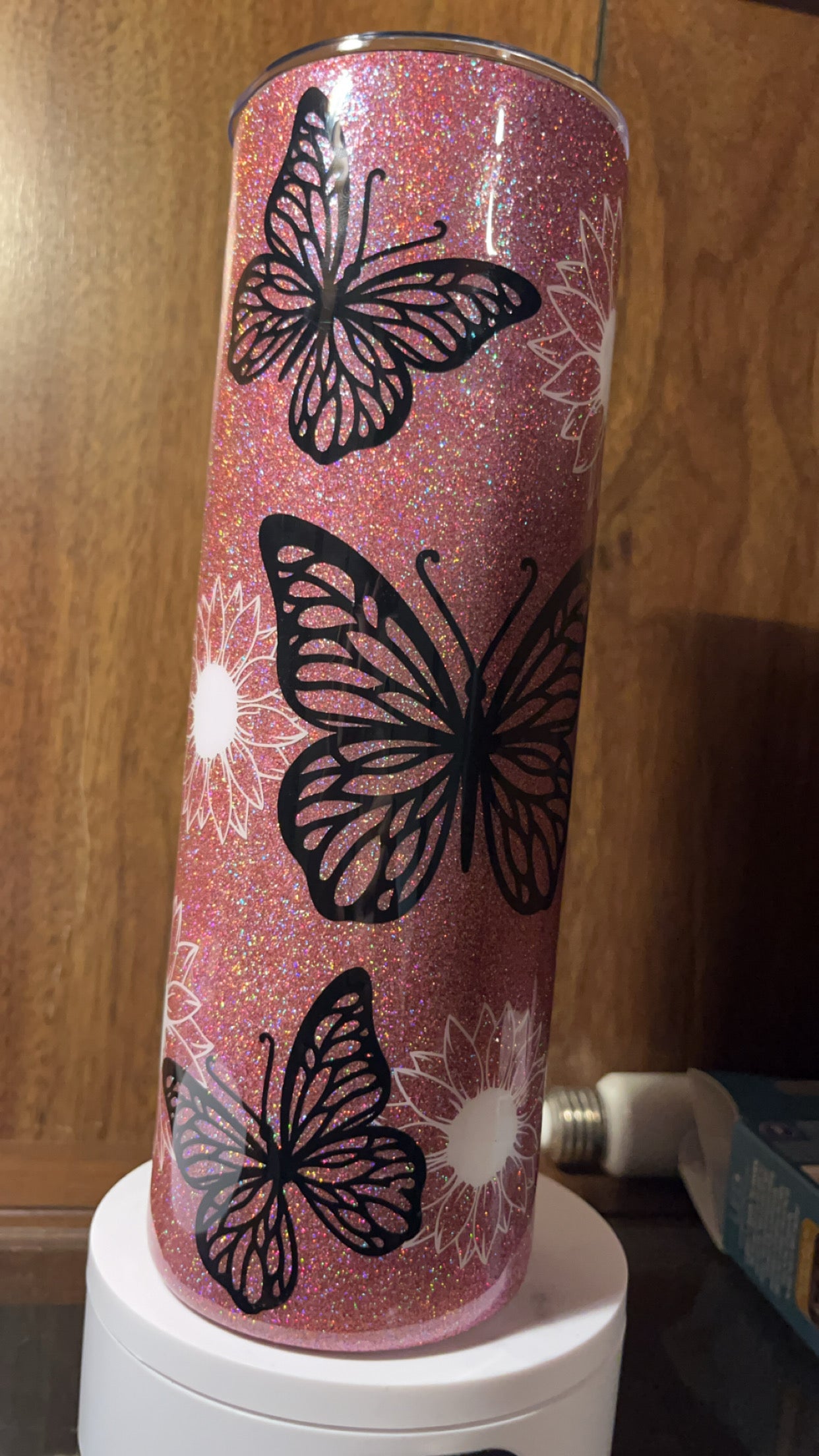 Butterflies and 🌸 , -  30oz skinny Tumbler