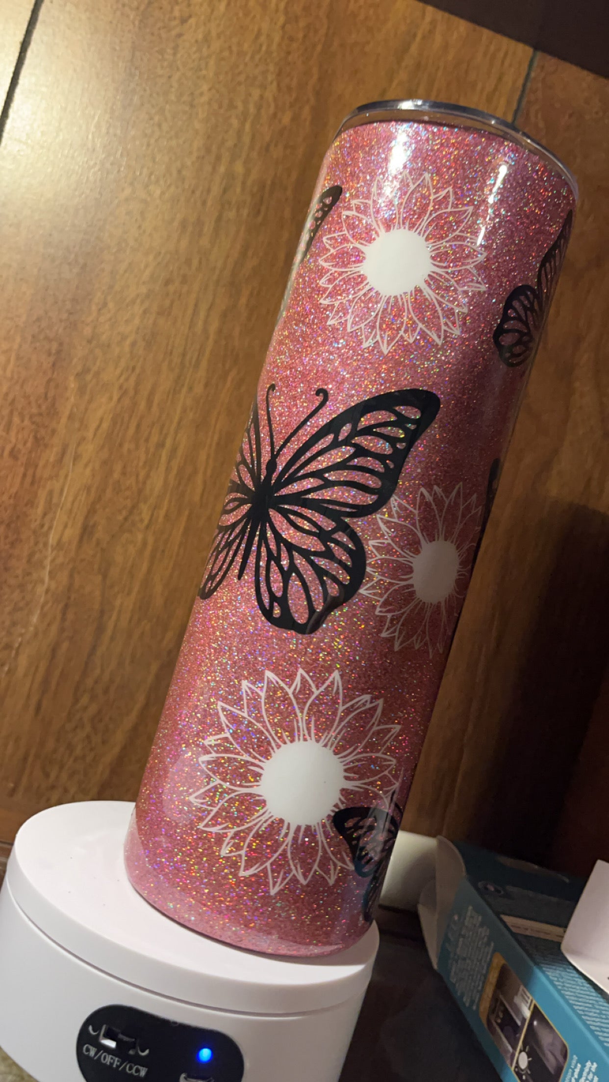 Butterflies and 🌸 , -  30oz skinny Tumbler