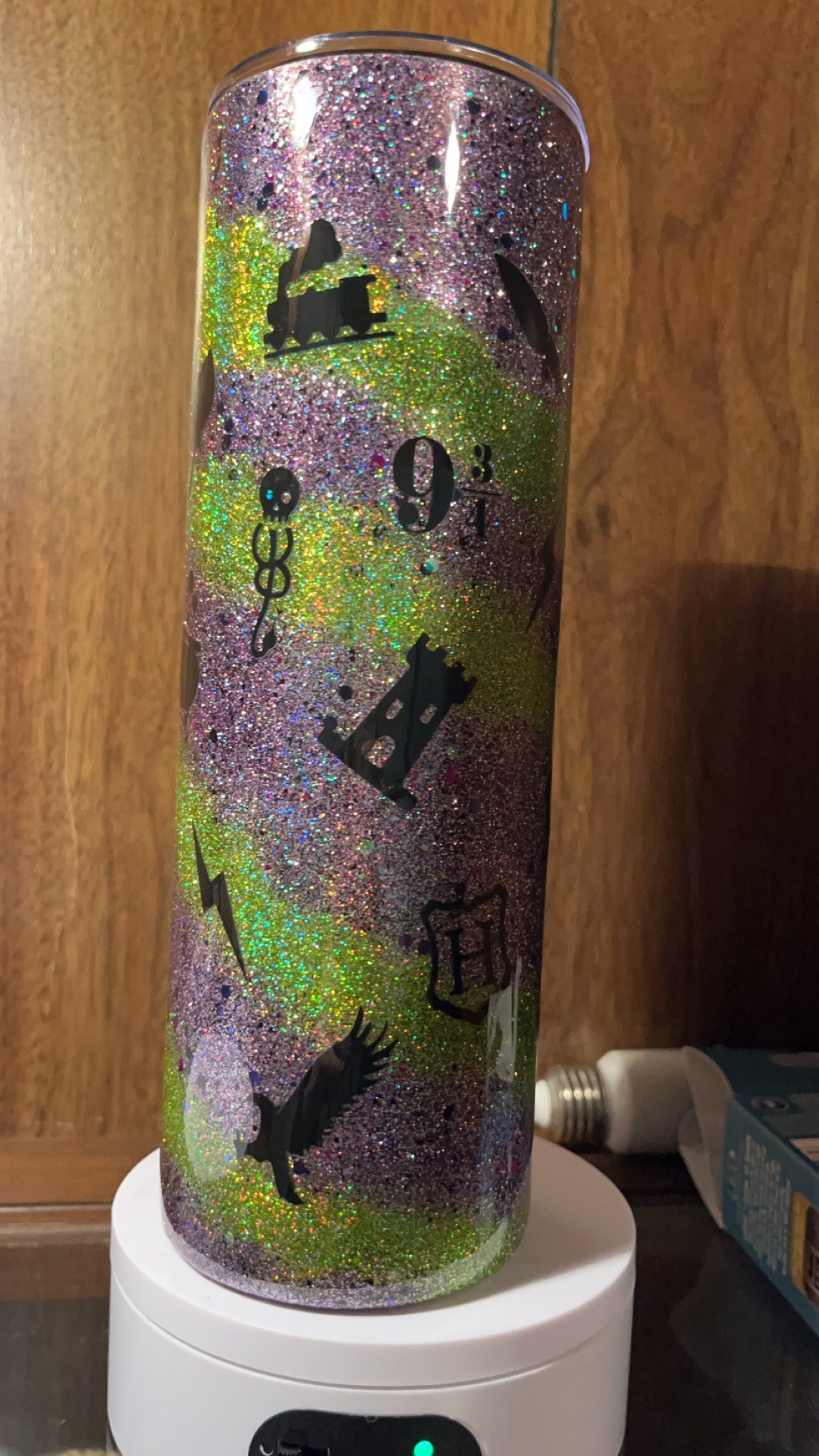 Green and purple Harry Potter-  30oz skinny Tumbler