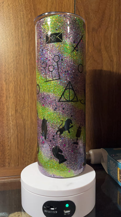 Green and purple Harry Potter-  30oz skinny Tumbler