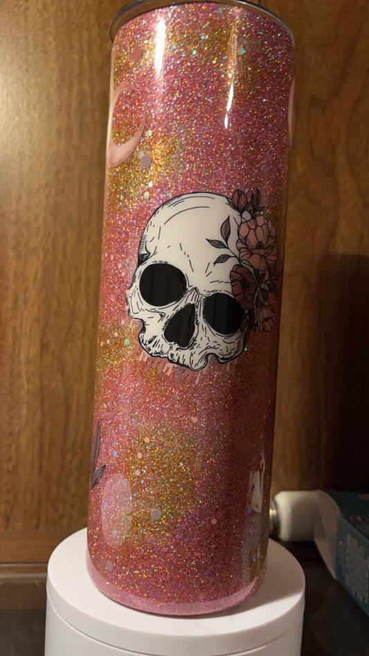 Skull and Moon, -  30oz skinny Tumbler