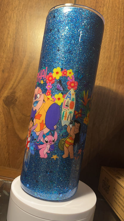 Aloha Lilo and stitch-  30oz skinny Tumbler