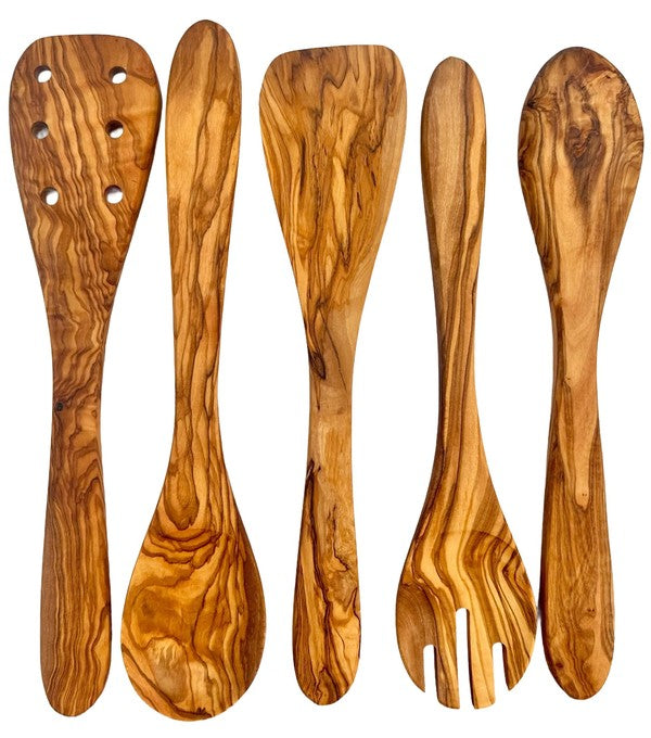 Olive Wood Kitchen Servers Set -5 pcs Choixe